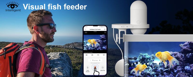 2.5K Smart Wifi Remote Monitoring Visual Fish Tank Timer Feeder Fish Feeding Camera_voghion.com