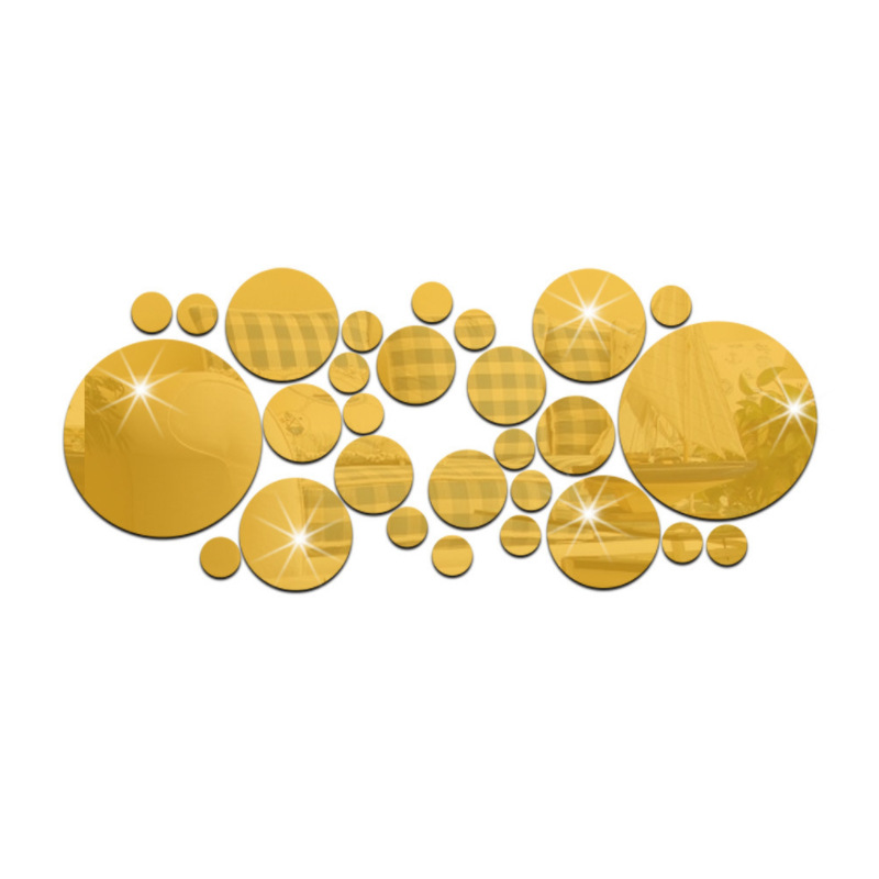 Acrylic mirror decoration, self-adhesive 3D three-dimensional crystal mirror surface sticker, bedroom, living room background painting, wall sticker_voghion.com