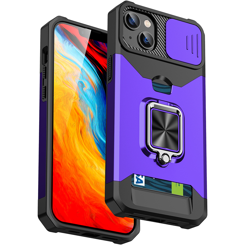 Slide Camera Lens Protector Armor Case für iPhone 15 13 14 11 12 Pro Max 13Mini XR X XSMAX 7 8 6 Plus SE2 Kartensteckplatz Military Grade Bumpers Ring Cover_voghion.com