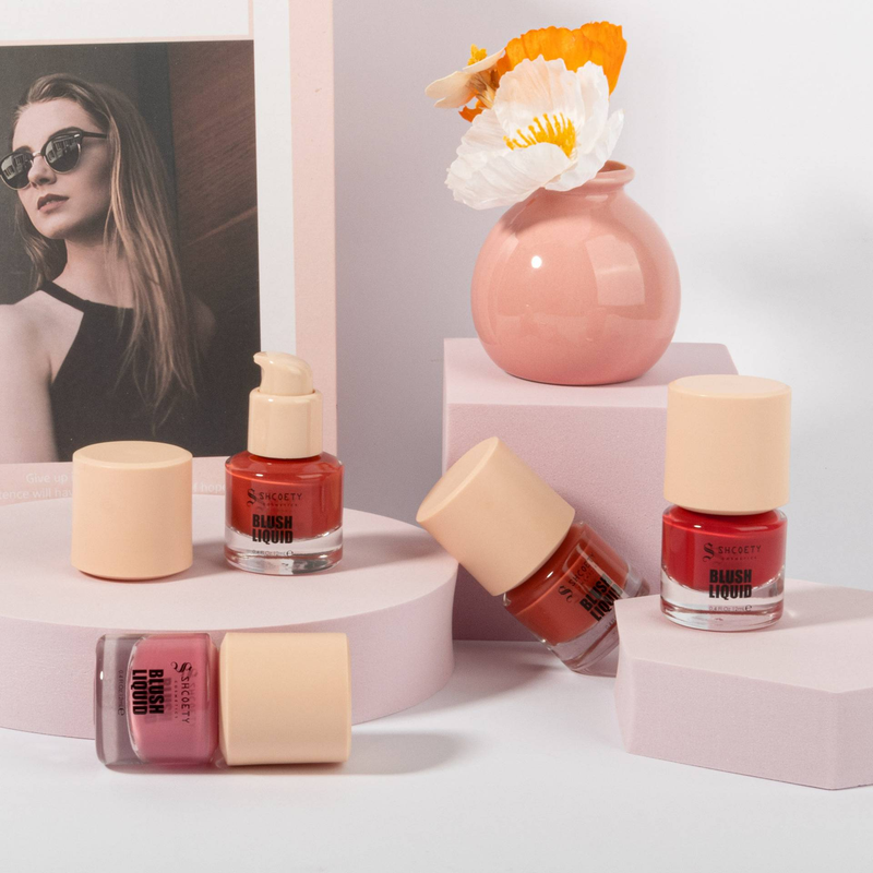 Press Liquid Blush 4 krāsu lūpu un vaigu sārtums 2 ūdens mitrinošs dabīgs konturēšanas izgaismojošs sārtums_voghion.com