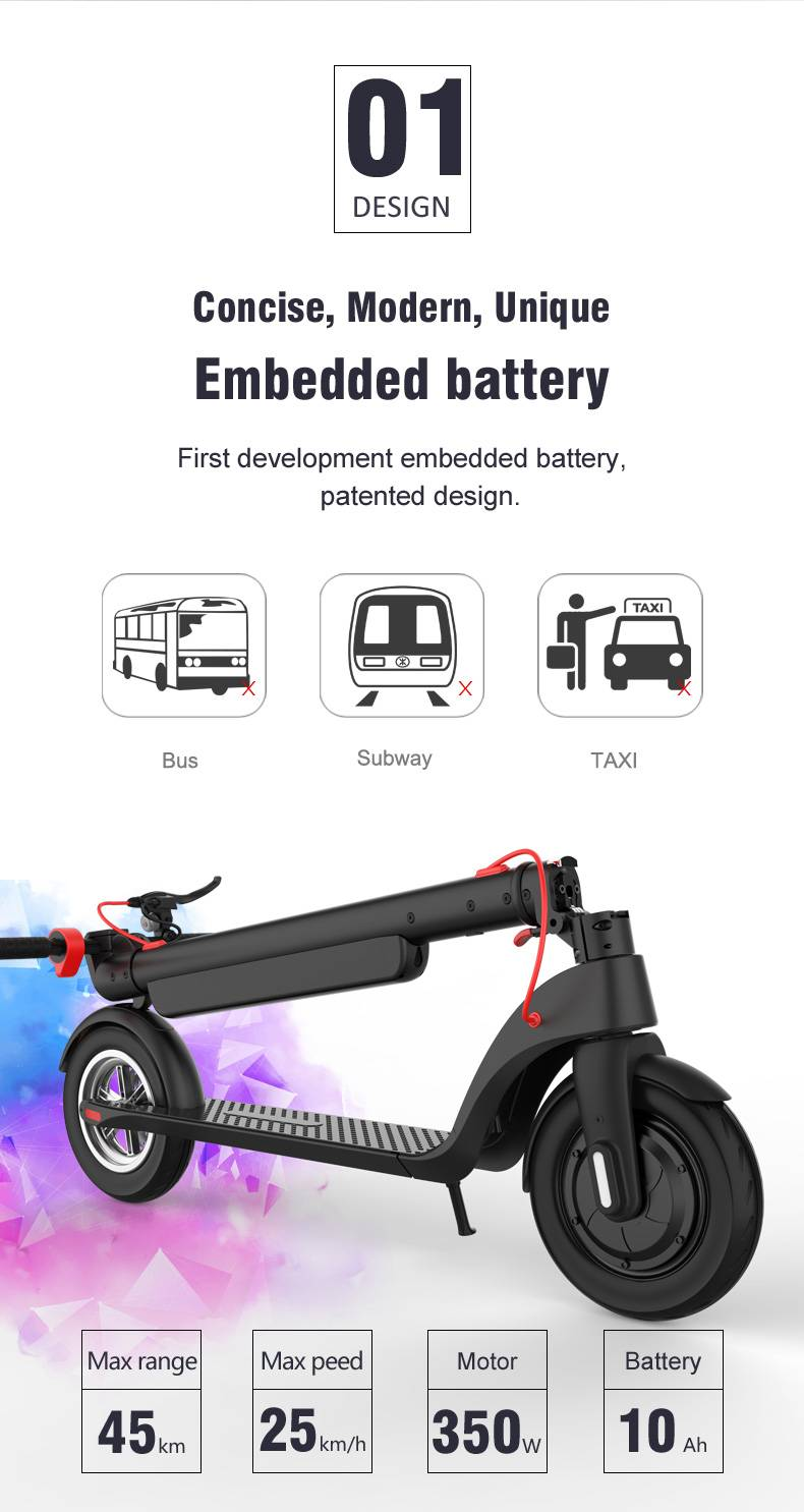 Electric Scooter For Adult 36v 350W 10Ah X8 10" Self-balance 15.6MPH Folding Kick Escooter_voghion.com