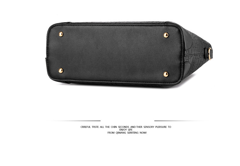 Handbag Set For Women Fashion Simple Crocodile Bag Shoulder Bun Mother Bag Two Sets_voghion.com