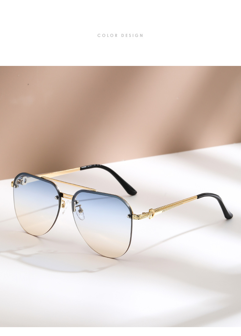 Männerbrëller Sonnebrëller mat Krottestäbchen, Pilotestil, Summer-Dammen-Anti-Uvt-Sonnebrëller, fortgeschratt Sonnebrëller_voghion.com