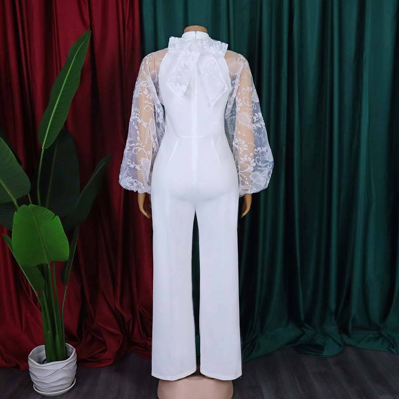 Mesh Jumpsuit Women White Overalls Party Lace Rompers New In Bodysuit One Piece Long Sleeve Summer Long Pants Y2k Spring Work_voghion.com