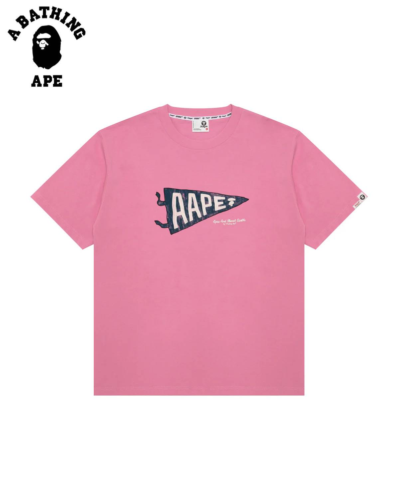 T-shirt a maniche corte con stampa multi-lettera "A BATHING APE BAPE" realizzata in tessuto di puro cotone_voghion.com