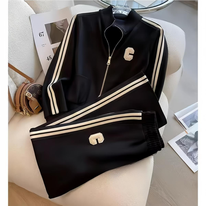 Damenbekleidung Frühlings- und Herbstmode Lässiger Sportanzug Für Damen, Stilvoller Und Altersreduzierender Kleiner Pullover Lässige Hosen Zweiteiliger Anzug_voghion.com
