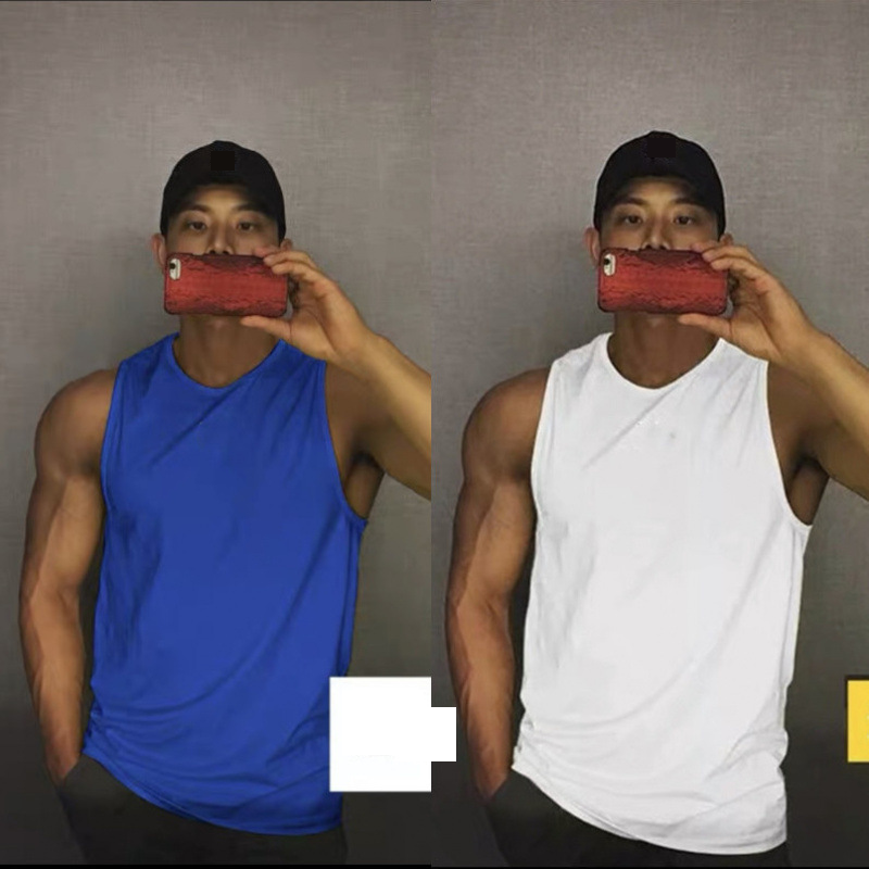 Herrenbekleidung Fitness Kurzarm Ärmellose Weste Männer Schnelltrocknende Sport Lose T-Shirt Kleidung Plus Size Basketball-Trainingskleidung_voghion.com