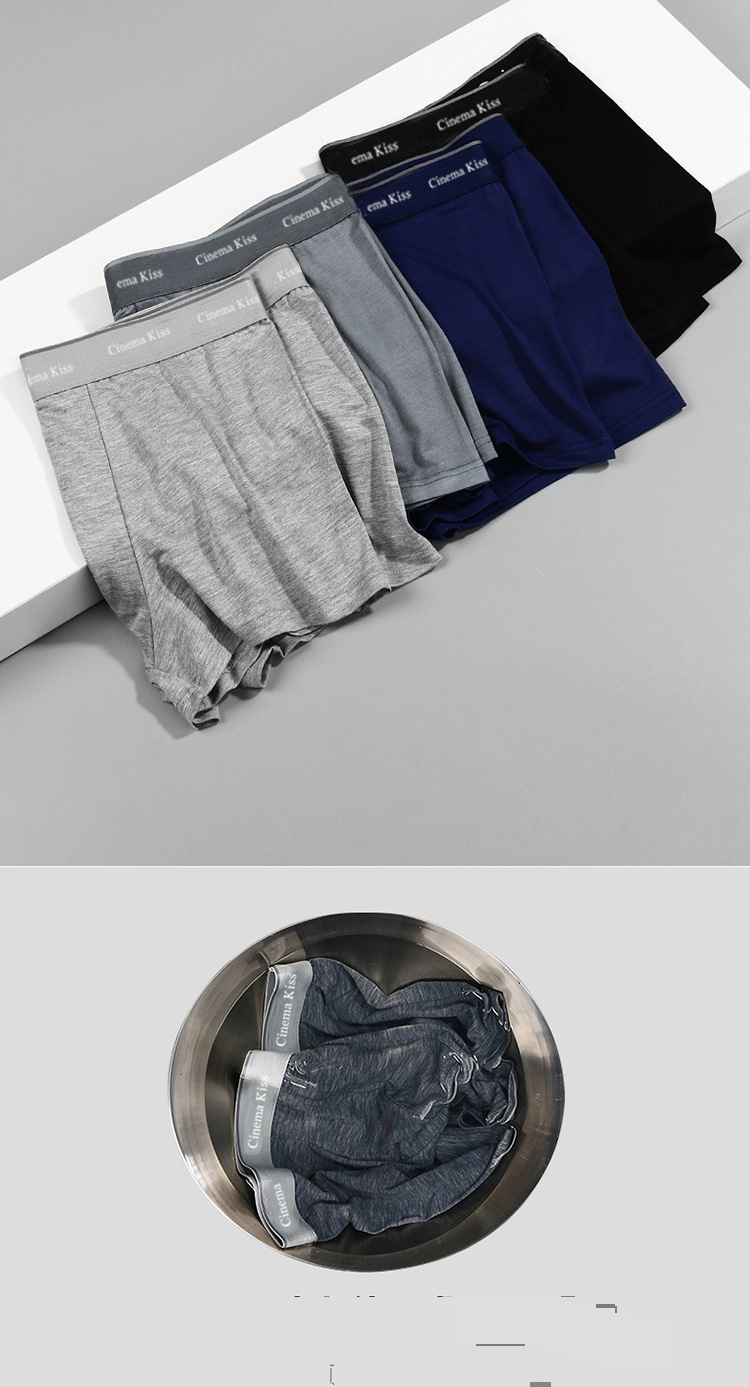 Men's Underwear Boxer Briefs Pure Cotton Modal Breathable Comfortable Pants Shorts Free Boys Boxer Briefs Gift Box Trendy_voghion.com