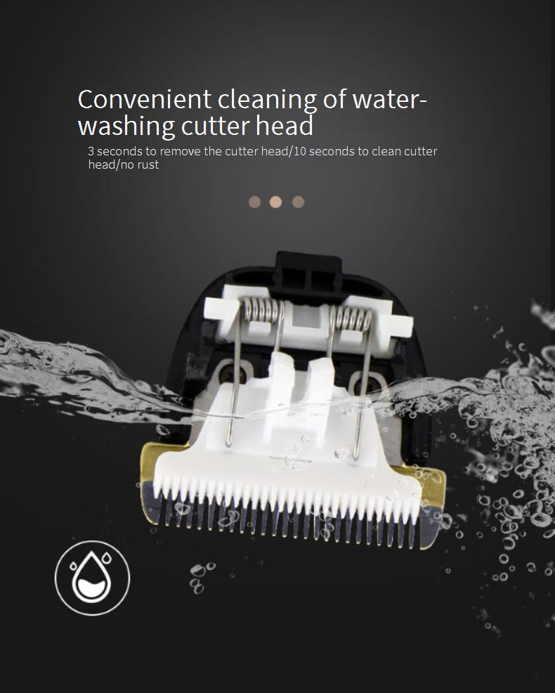 Rewell F35 Professional Hair Clipper – Ceramic Blade, Auto-Sharpening, Cord/Cordless Dual Mode, Water Washable – For Salon & Home Use (White/Black)_voghion.com
