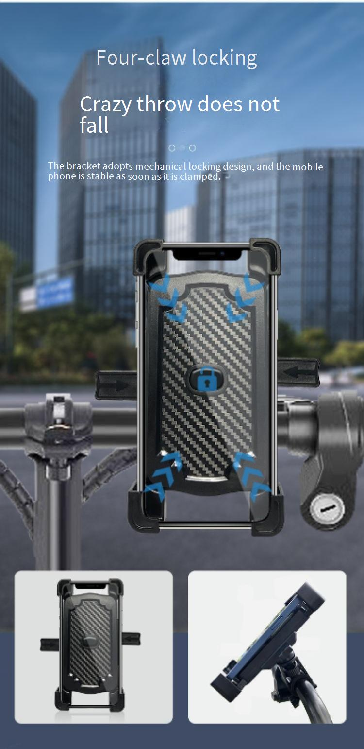 Universelle Fahrrad-Telefonhalterung für Motorrad, E-Bike und Mountainbike – stoßfeste Telefonhalterung für Lenker/Rückspiegel, verstellbar und sicherer Halt_voghion.com