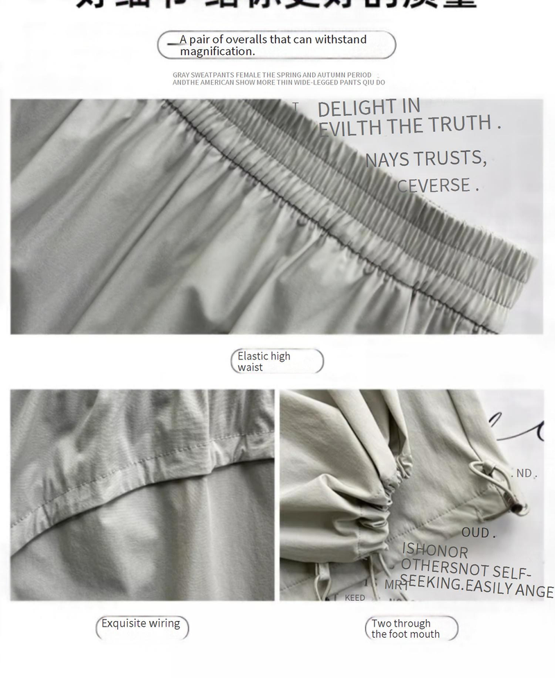 Calça cargo feminina de cintura alta, verão 2025 - Calça de trabalho leve, fluida e versátil com bainha ajustável, respirável e elástica para uso casual_voghion.com