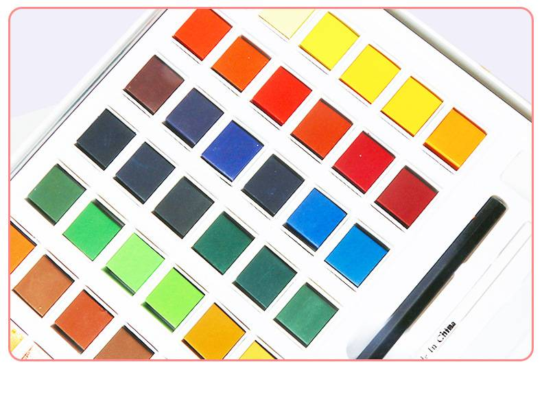 H&B Solid Watercolor Paint Set - 36/48 Colors With Metallic & Pearlescent Finishes, Premium Metal Tin Case, Ideal For Beginners & Artists_voghion.com