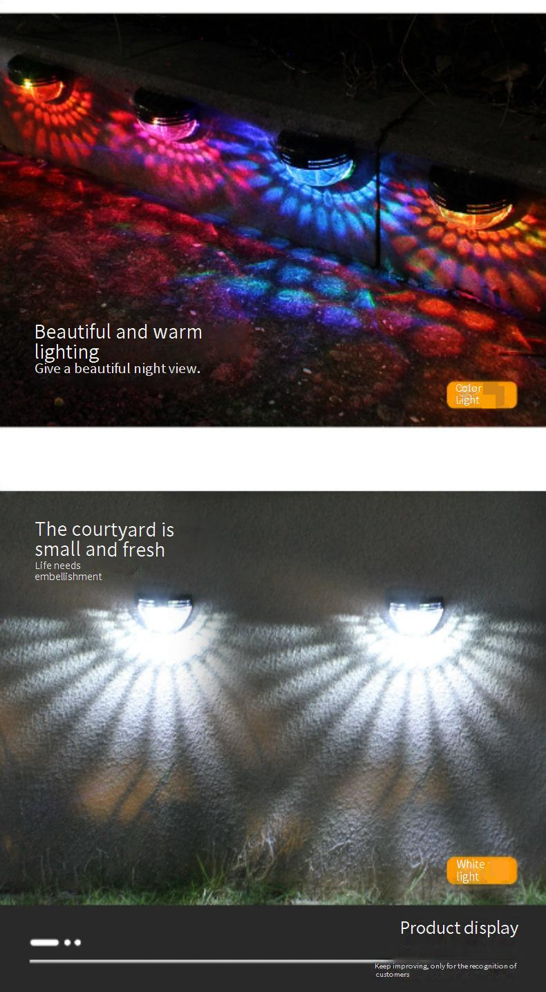 CE-gecertificeerde halve maan wandlamp op zonne-energie - waterdruppelontwerp met warmwitte/witte/veelkleurige LED voor hek, trap en tuin_voghion.com