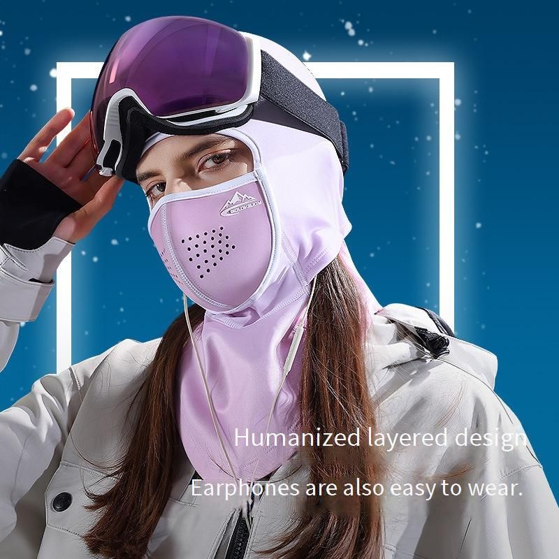 Maschera da sci magnetica per uomo e donna - Passamontagna invernale antivento foderato in pile per ciclismo, sport all'aria aperta, protezione del viso e calore_voghion.com