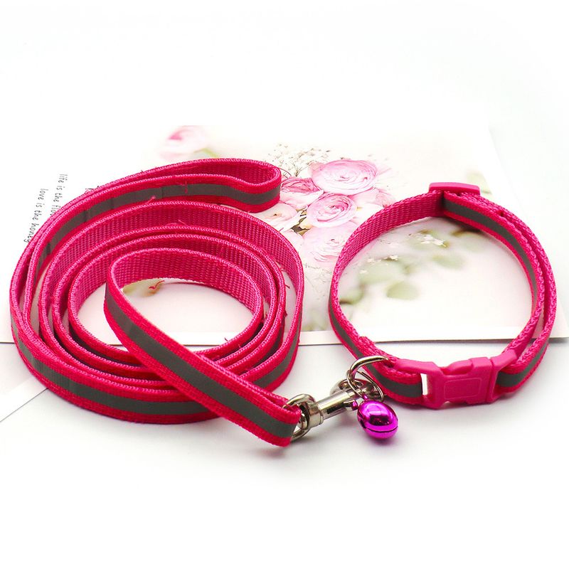 Fabric With Reflective Straps Walking Pet Leash Dog Cat Travel Non-Telescopic Anti-Lost_voghion.com