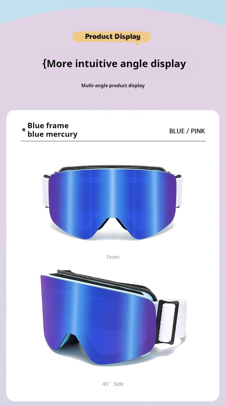 Children's and toddlers' professional ski goggles, double-layer anti fog glasses, high-definition, breathable, windproof and eye protection_voghion.com