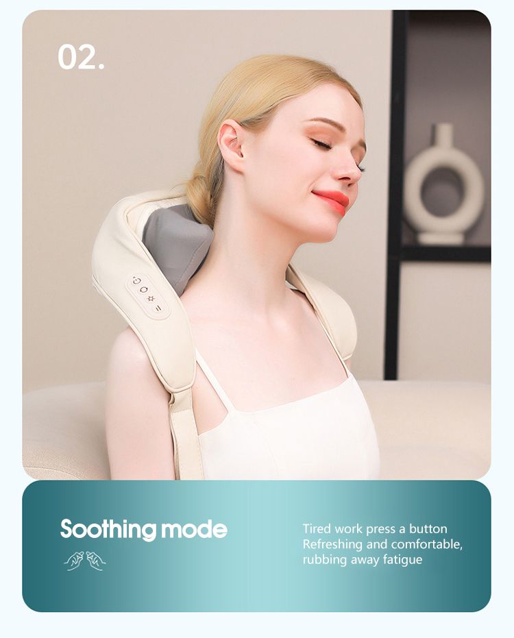 Elektrisches Massagegerät für Rückenschmerzen und Schulterschmerzen, Heißkompresse, beruhigender Massageschal zur Entspannung der Nackenmuskulatur_voghion.com