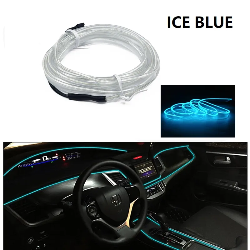 Auto Innenraum LED Nachtlichter dekorative Lampe EL Verdrahtung Neon Streifen für Auto DIY flexible Umgebungslicht USB Party_voghion.com
