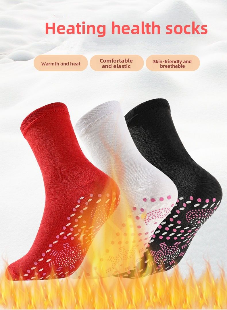 Warme Wintersocken Selbsterhitzende Socken Massage Kältebeständige warme Füße Mittelrohr Schweißabsorbierende Baumwollsocken_voghion.com