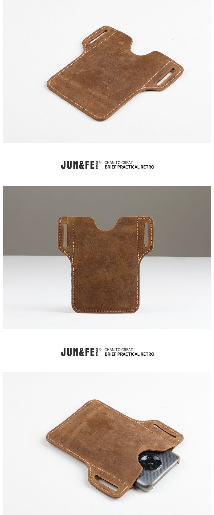 Xmyb Retro Vertical First Layer Crazy Horse Waist Mobile Phone Men Genuine Leather Outdoor Casual Small Hanging Bag_voghion.com