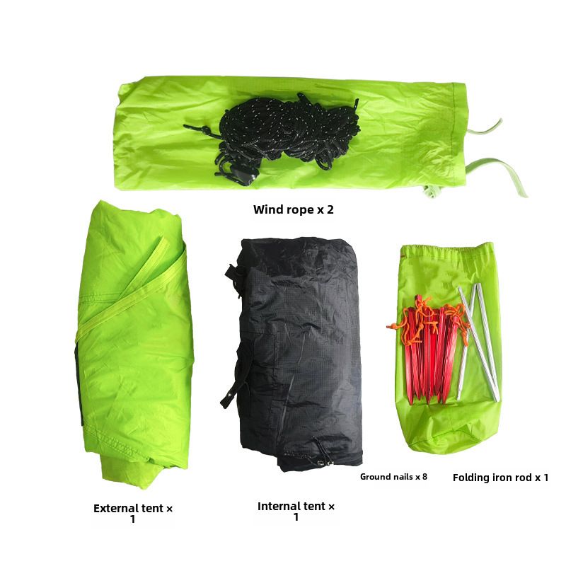Venkovní kempingový stan BC Lightweight Green Arrow 15D se silikonovým potahem, ultralehký turistický, horolezecký, jednoduchý stan, větruodolný a dešťoodolný_voghion.com