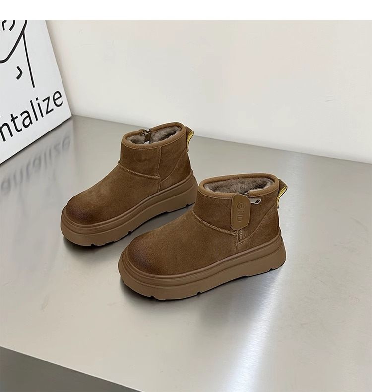 Dicke Sohlen für Damen im Winter 2024, neuer Stil mit zusätzlichem Fleece, dicker Isolierung, rutschfeste Schneestiefel_voghion.com