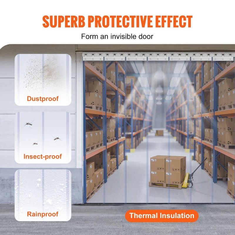 Tenda per congelatore, spessore larghezza 7 pezzi, plastica x 84, striscia trasparente, porta 42, altezza tenda, strisce in PVC 0,08, striscia per porta_voghion.com