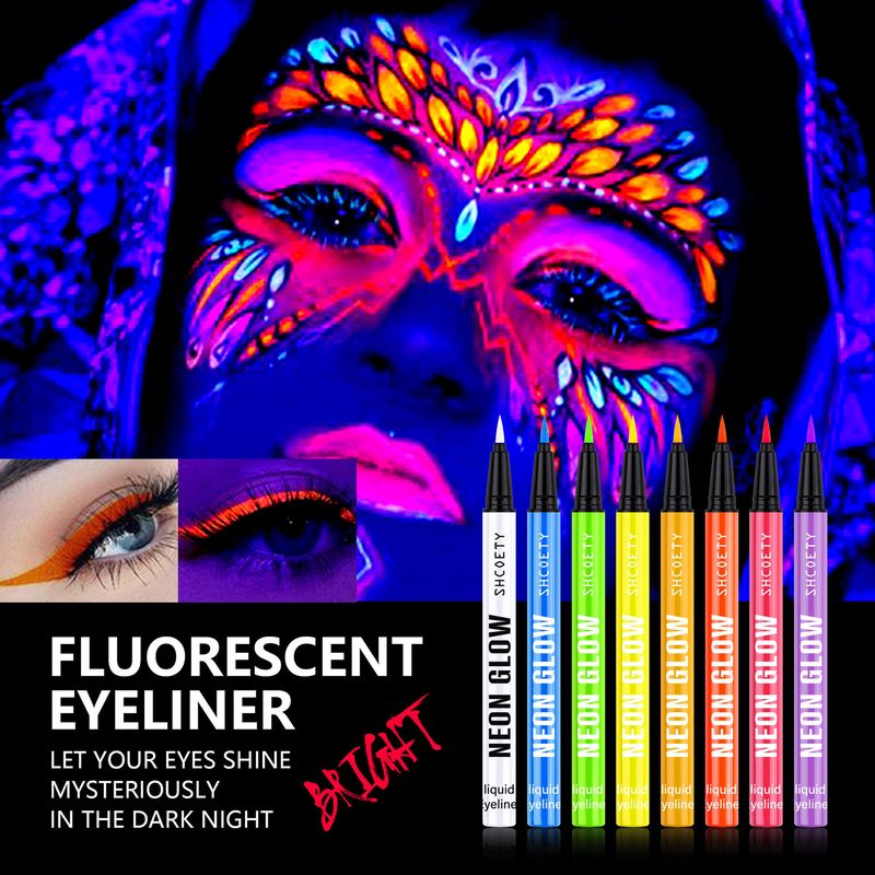 Ombretto e eyeliner combinati, set di eyeliner fluorescenti, eyeliner opaco e luminoso, pittura liquida per il viso, impermeabile e resistente al sudore._voghion.com