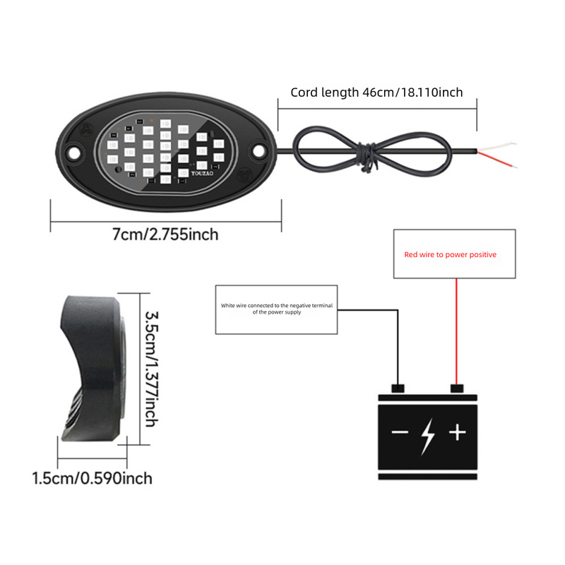 Éclairage d'ambiance LED 12 V pour voiture tout-terrain Wrangler, modification du soubassement de la calandre_voghion.com
