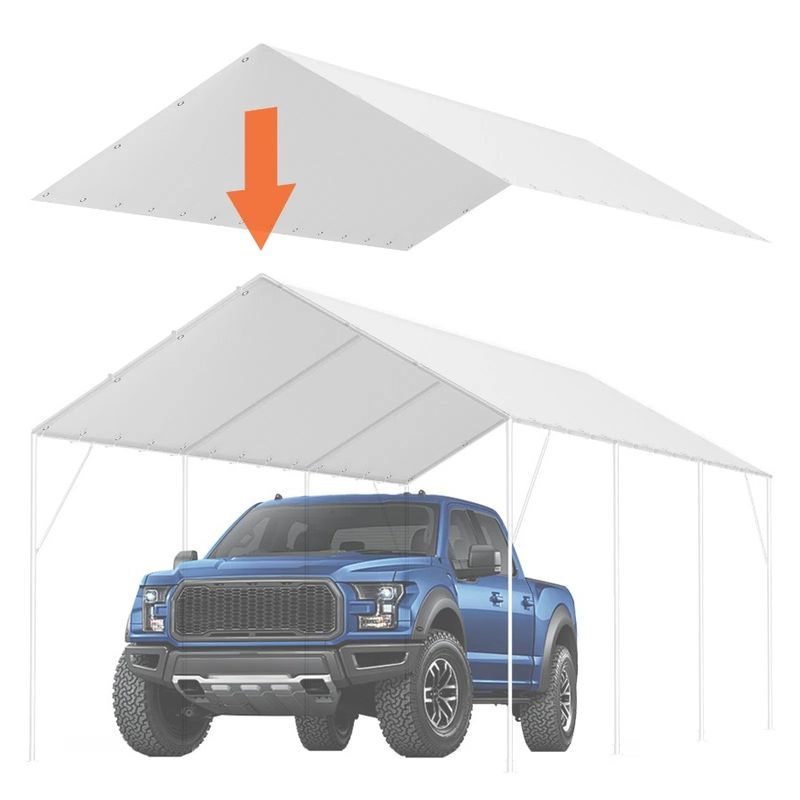 UV Top Carport 20 Ft Waterproof Protected, Shelter Easy X & Garage Replacement Installat Heavy-Duty Tent Tarp 10 Cover, Canopy_voghion.com