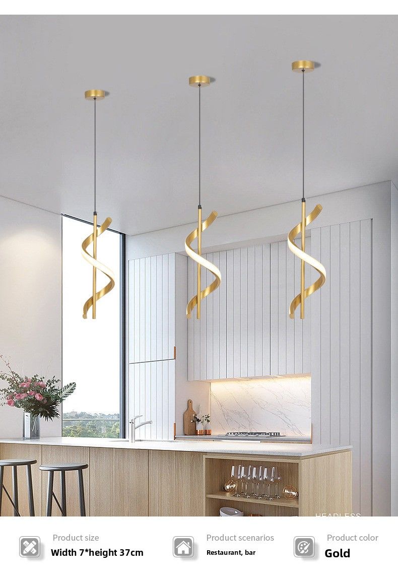 Spiral Restaurant Moderner Nachttisch Einfacher Kronleuchter_voghion.com