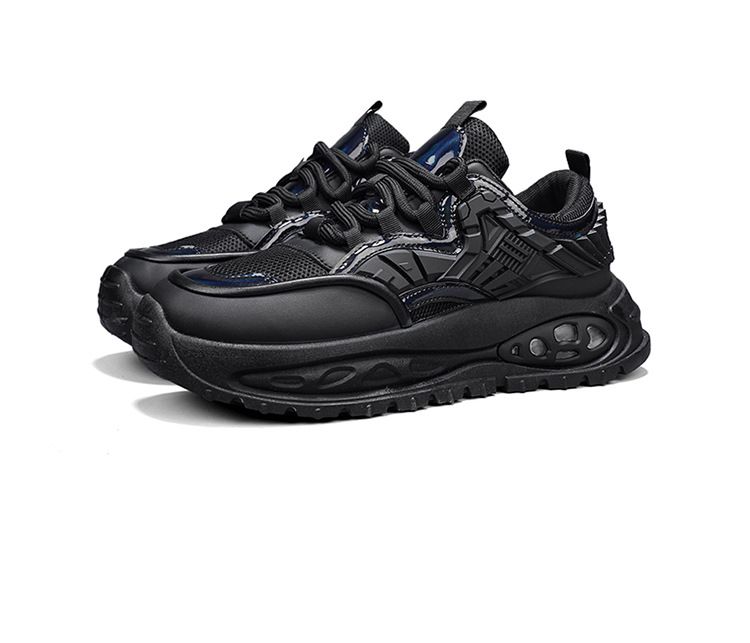 2024 autumn new men's thick soled dad shoes mesh non slip student casual shoes live sports breathable men's shoes_voghion.com