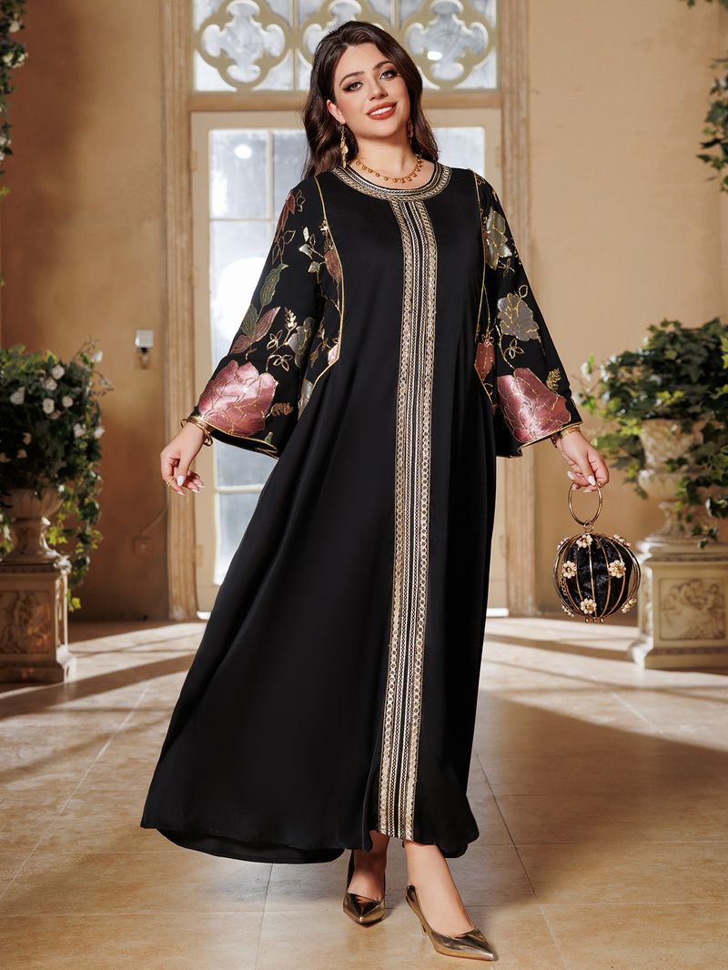 Damenbekleidung Temperamentkleid Perlen bestickte Pailletten Damenbekleidung Kaftan_voghion.com