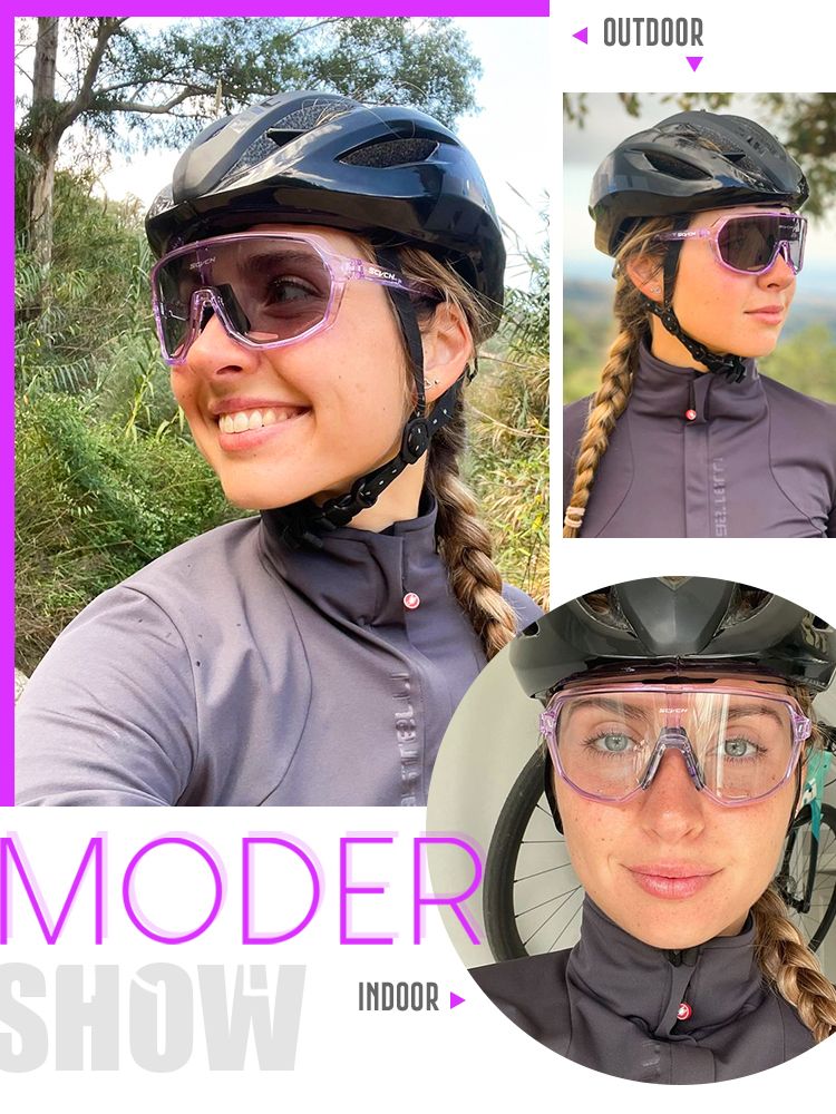 Óculos de sol esportivos fotocrômicos SCVCN da moda, óculos de ciclismo para homens, mountain bike, bicicleta de estrada, óculos de ciclismo UV400 para mulheres_voghion.com