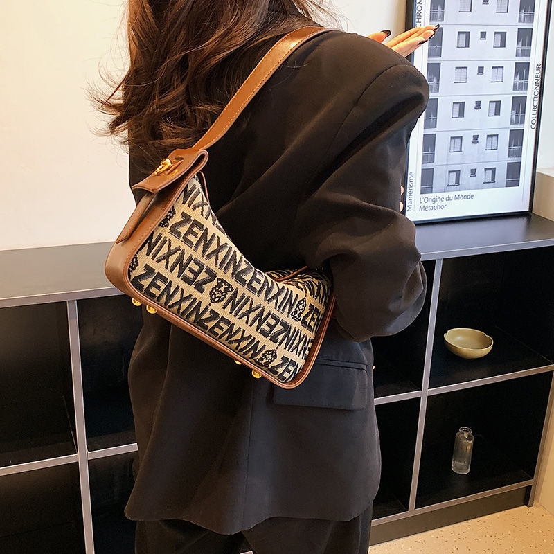 Senior handbag women's summer new temperament shoulder bag crossbody bag Tote bag canvas stitching handbag_voghion.com