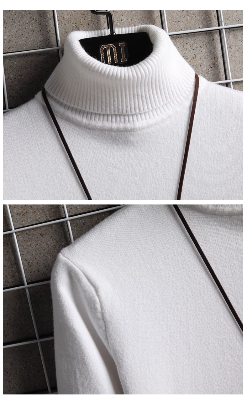 Toamna și iarna bărbaților pulover cu guler înalt, tricotat pulovere, pulover cu guler rulat, tricotat pulover cald bărbați jumper slim fit casual pulover_voghion.com