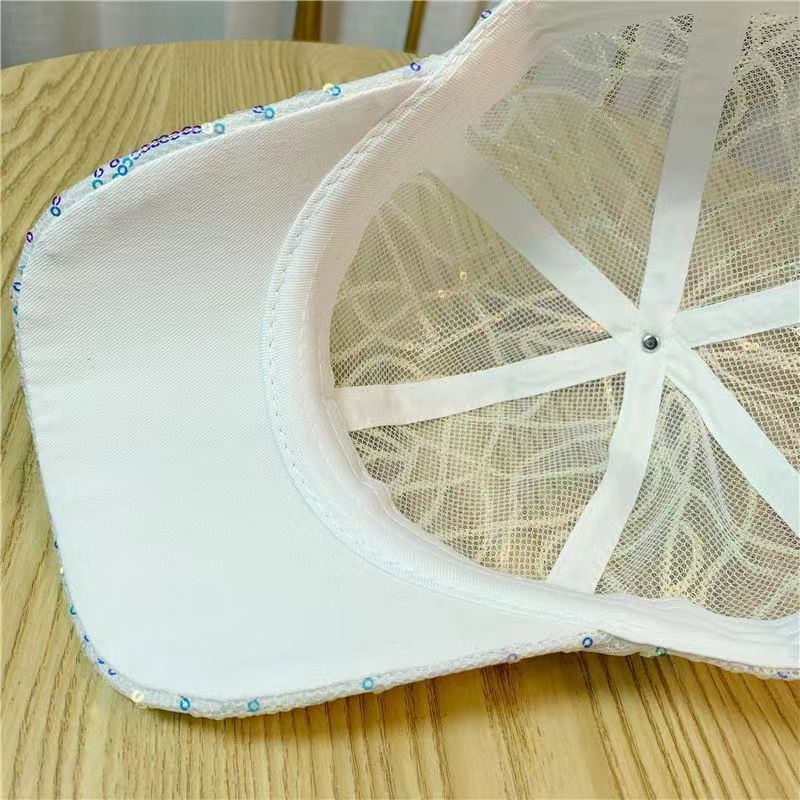 Neue sommer hut weibliche spitze pailletten Koreanische version von baseball kappe mode alle spiel temperament schatten ausländischen luft kappe_voghion.com