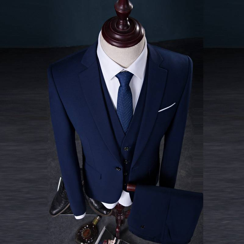 Terno masculino slim fit de três peças - Terno casual para casamento para noivo e padrinho - Terno formal_voghion.com