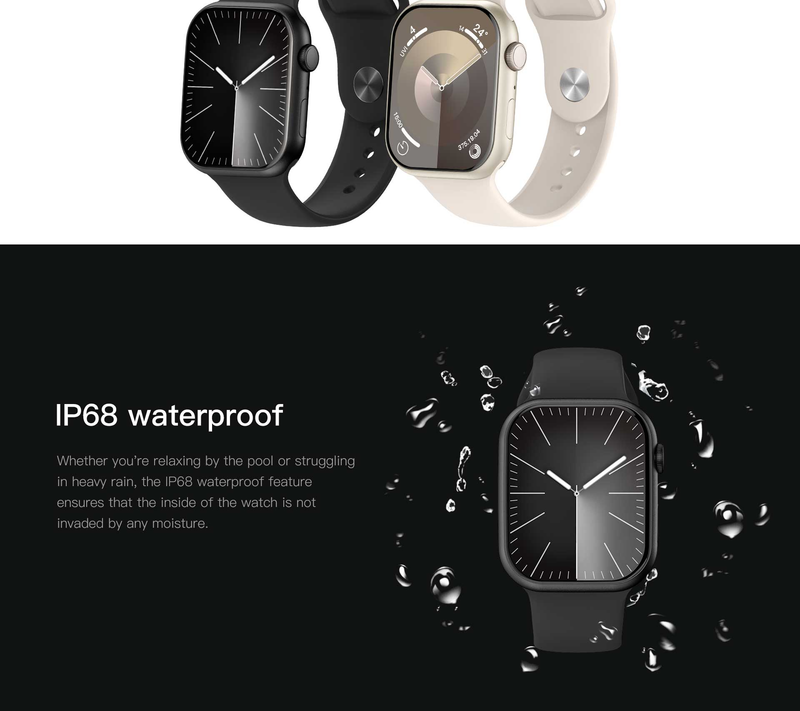 S9 smartwatch, smartwatch voor heren en dames, IP68 waterdicht sporthorloge, geschikt voor Android en iOS_voghion.com