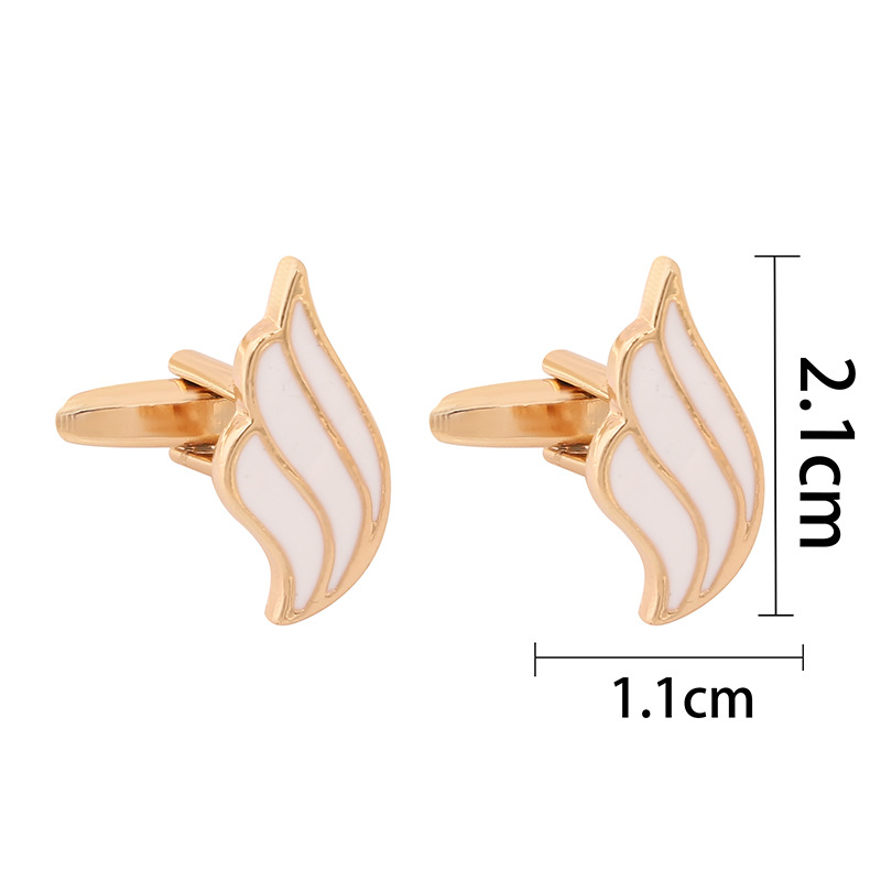 nuova moda semplice lega di metallo ali d'oro francesi signore polsino chiodo camicia gemelli_voghion.com