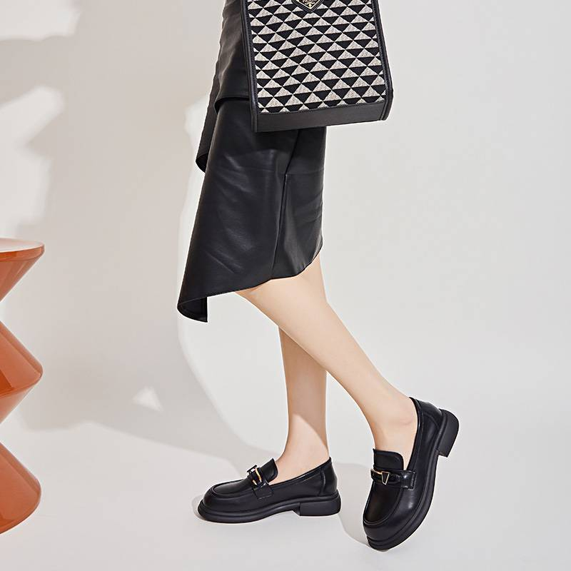 Mingliu Real leather Le Fu shoes for women in spring 2025, new style for women, British style small leather shoes, women's small fragrant style shoes_voghion.com