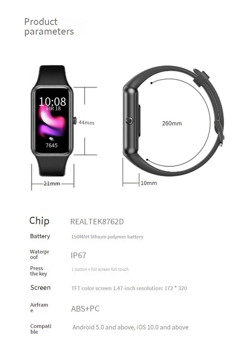 Smart Wristbands New C11 Sports Smart Bracelet Black Technology Huaqiangbei Heart Rate And Blood Pressure Real Time Health Monitoring Bracelet_voghion.com