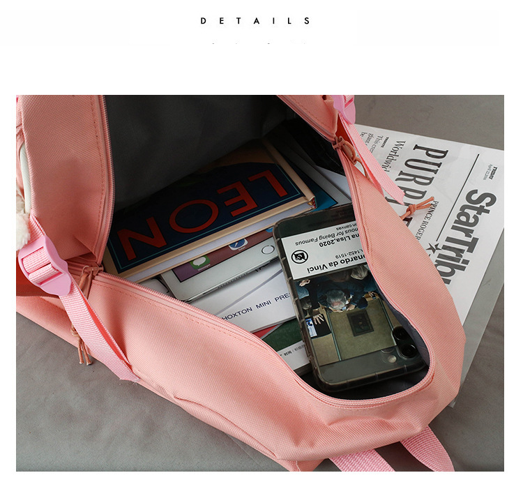Elementary School Bag Five-piece Set Women's Lightweight Cute Bag Student Backpack Girls' Backpack_voghion.com