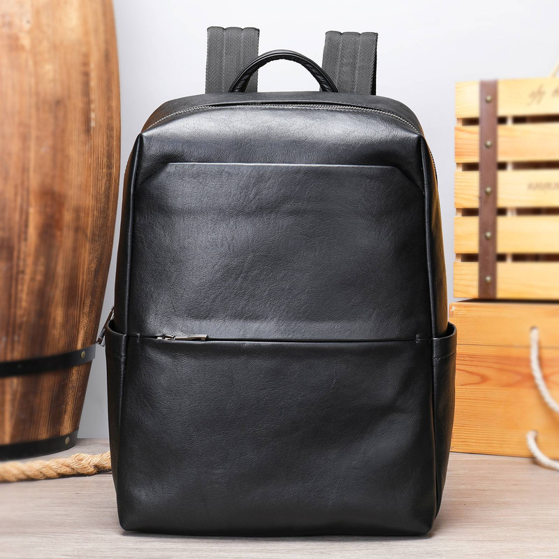 Hochwertiger Herren-Rucksack aus echtem Leder für Business und Reisen, geräumiges 15-Zoll-Laptopfach, langlebige und stilvolle funktionale Computer-Schultasche_voghion.com