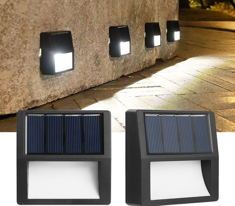 Solar Outdoor Step Lights, Garden Wall Lights For Stairs, Patio, Pathway - Waterproof LED Landscape Lighting_voghion.com