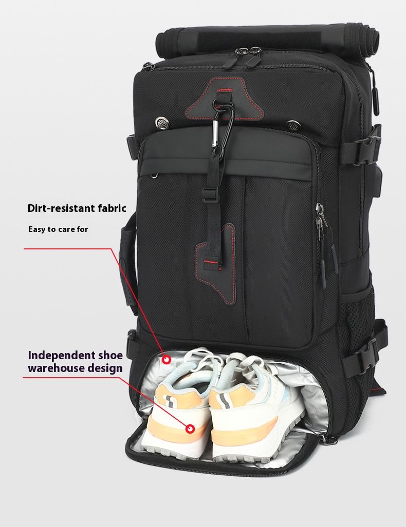 Durable Travel Backpack - Large Capacity Waterproof Hiking Backpack With Laptop Compartment & Shockproof Design, Stylish Streetwear Rucksack_voghion.com