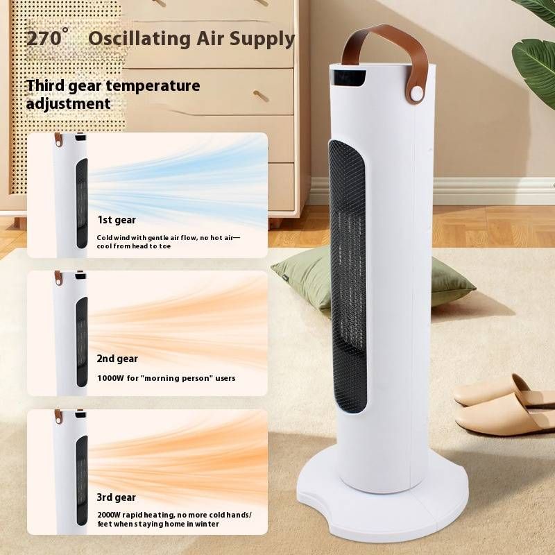 Calefactor eléctrico portátil con control remoto, 3 niveles de calor, 1500 W de calentamiento rápido, silencioso, con tecnología PTC, ideal para el hogar, la oficina, el dormitorio y el baño._voghion.com