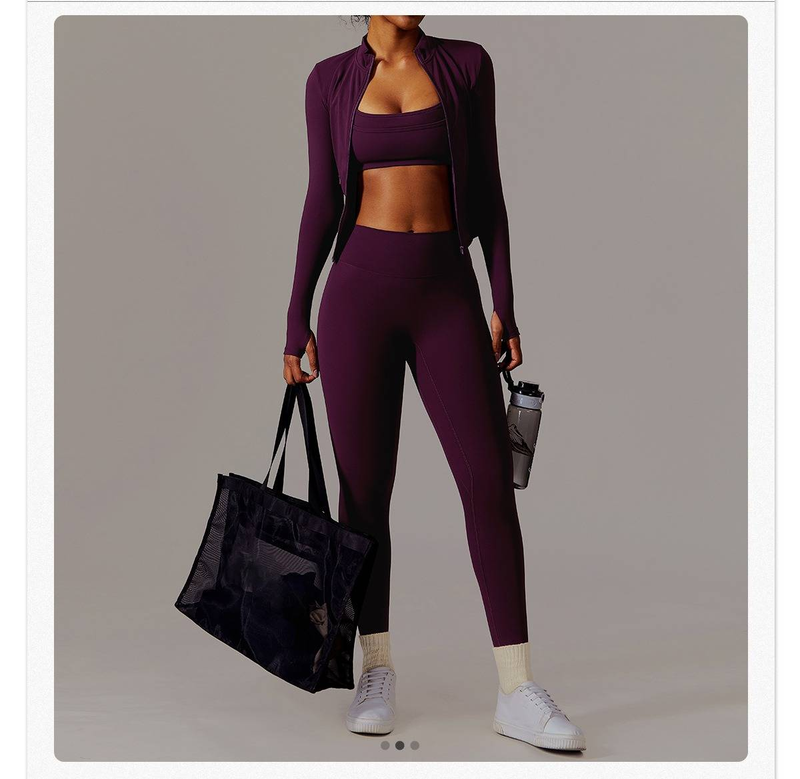 Completo da yoga a maniche lunghe ad asciugatura rapida da donna: completo da allenamento ad alte prestazioni per corsa, palestra e allenamento all'aperto_voghion.com