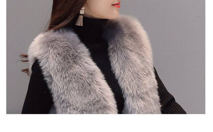 Gilet matelassé en fausse fourrure pour femme – Doudoune courte sans manches au toucher velours luxueux (S-2XL) – Vêtement d'extérieur gris élégant pour superposer les vêtements d'hiver_voghion.com