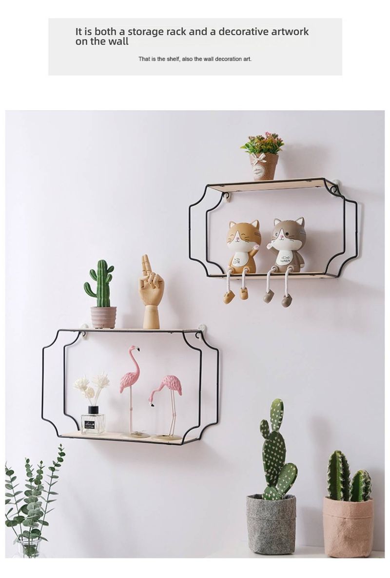 Golden Wrought Iron Wall Shelf Set – 2-Tier Corner Shelf Trio, Rustproof & Dustproof, No-Tools Mounting For Bathroom, Kitchen, Bedroom_voghion.com